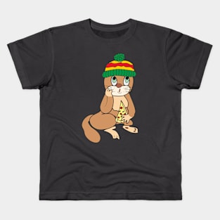 Cat with pizza Kids T-Shirt